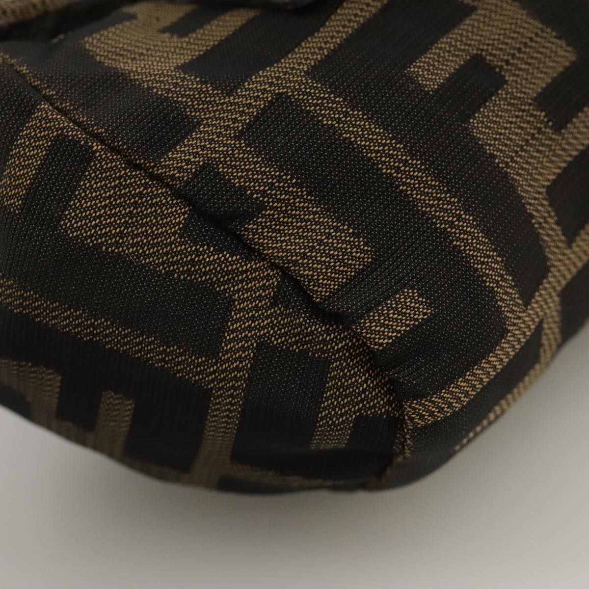 FENDI Zucca Canvas Pouch Brown Black 111183
