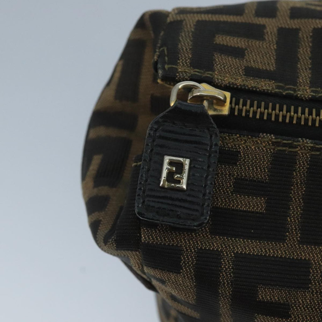FENDI Zucca Canvas Hand Bag Brown Black 111184