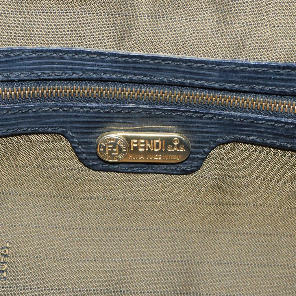 FENDI Zucca Canvas Hand Bag Brown Black 111184