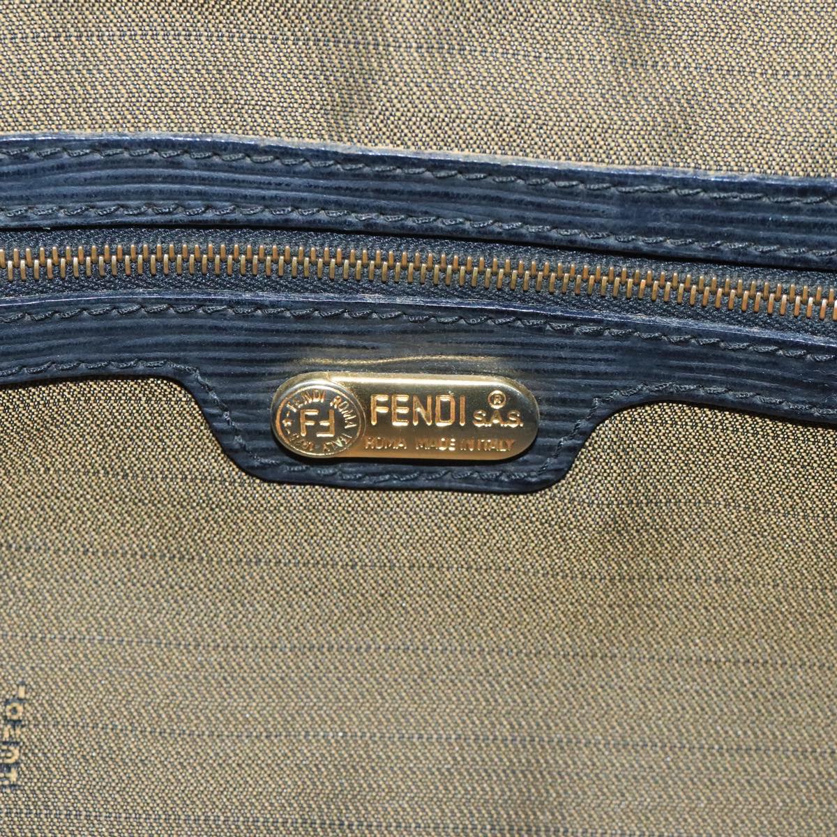 FENDI Zucca Canvas Hand Bag Brown Black 111184