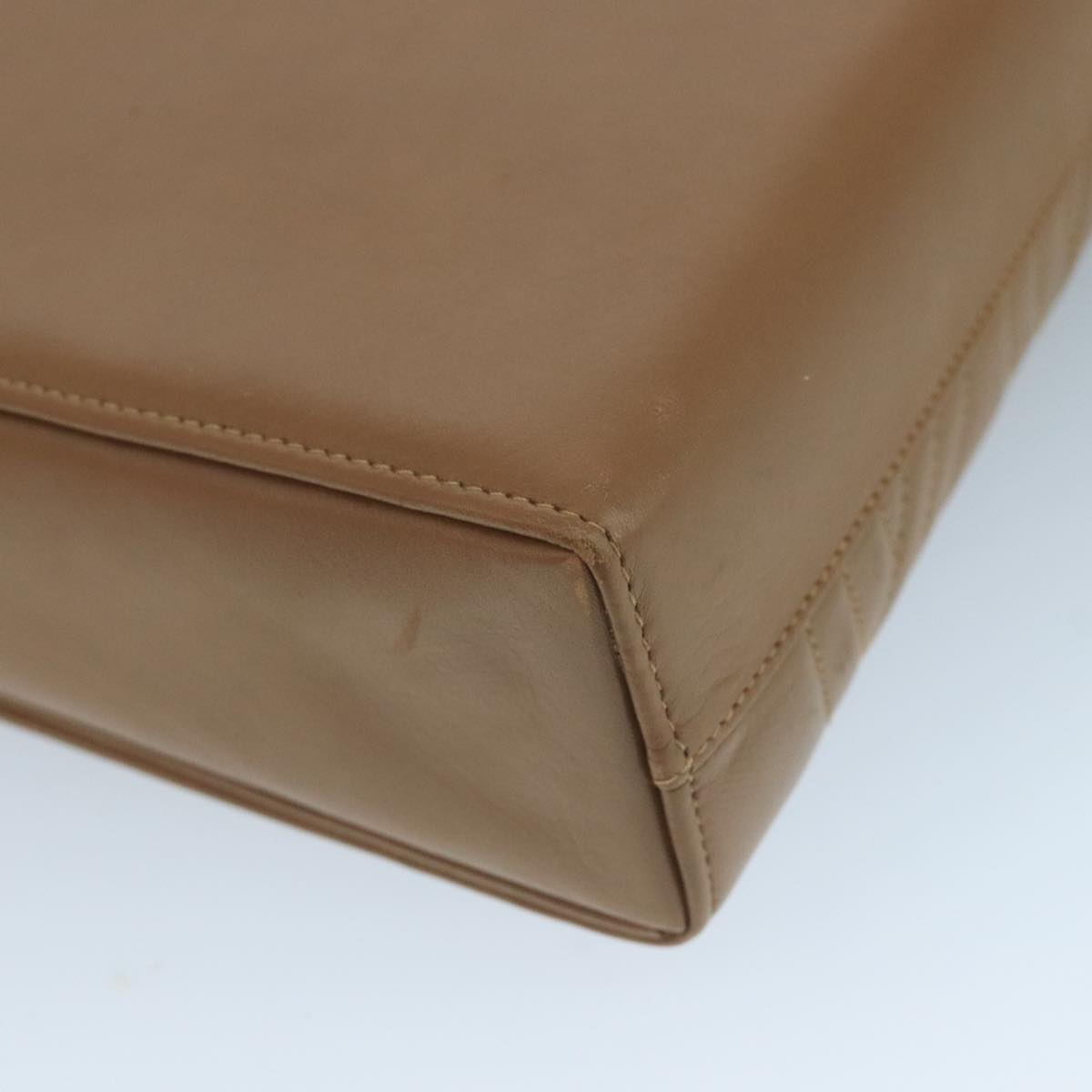 FENDI Hand Bag Leather Beige 111309