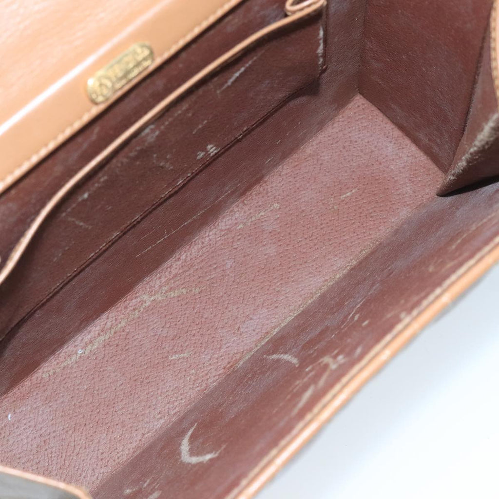 FENDI Hand Bag Leather Beige 111309