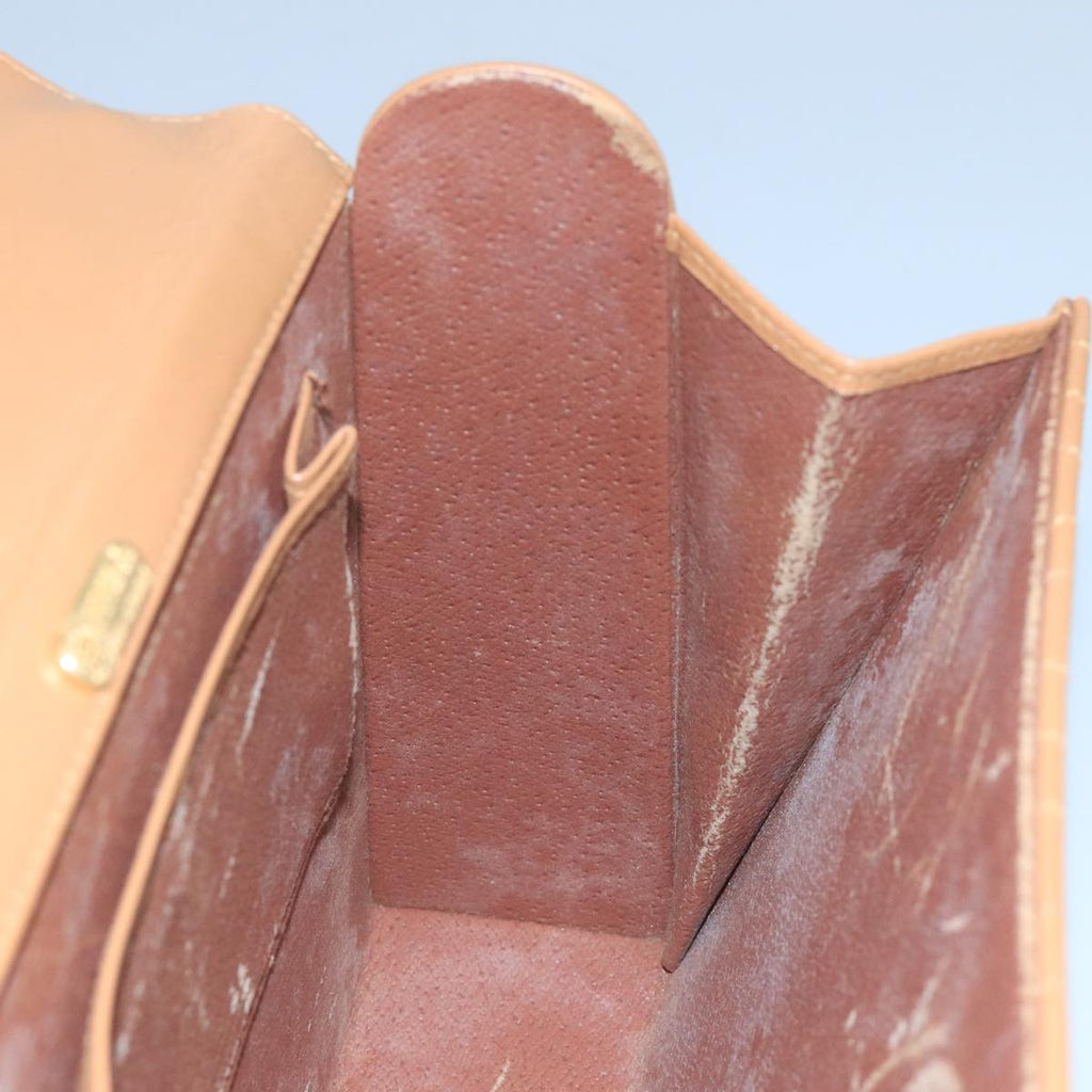 FENDI Hand Bag Leather Beige 111309