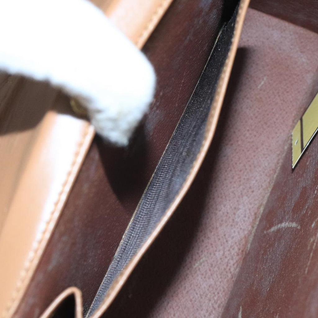 FENDI Hand Bag Leather Beige 111309