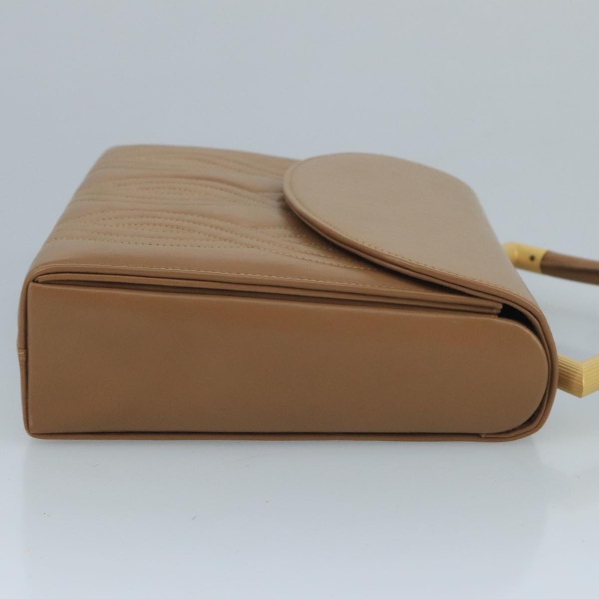 FENDI Hand Bag Leather Beige 111309