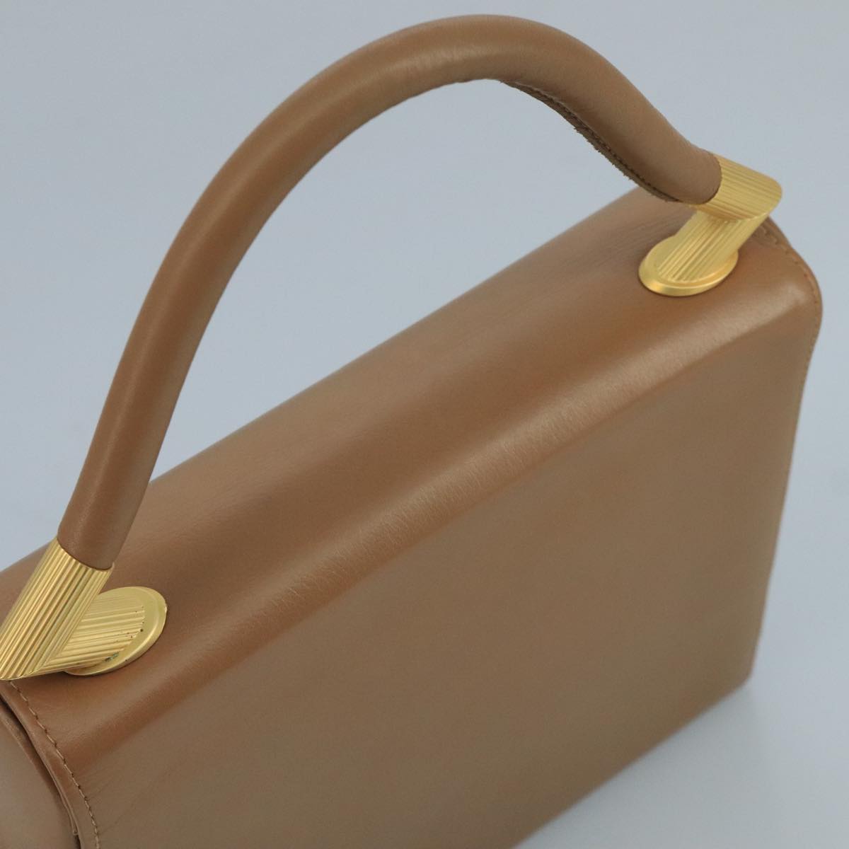 FENDI Hand Bag Leather Beige 111309