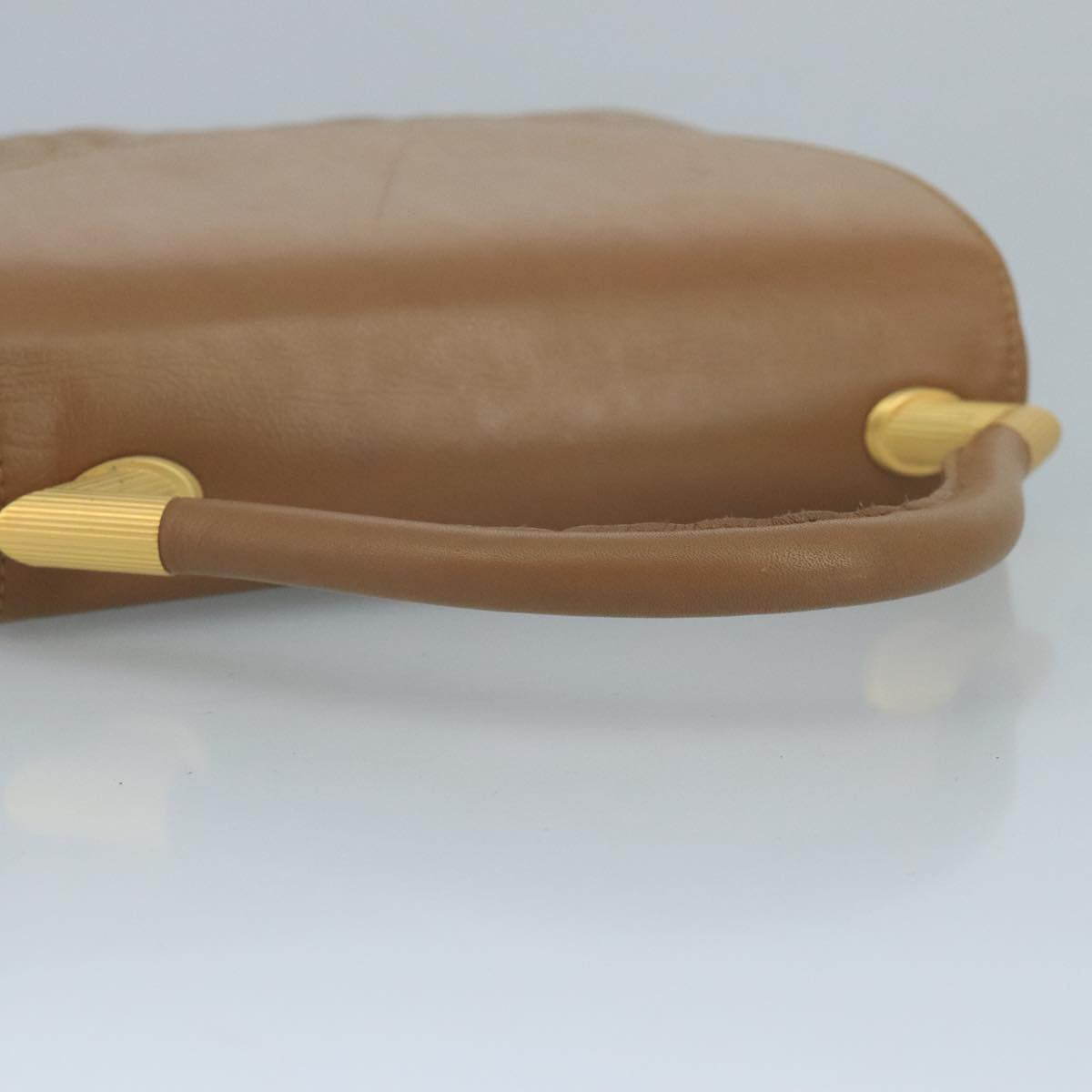 FENDI Hand Bag Leather Beige 111309