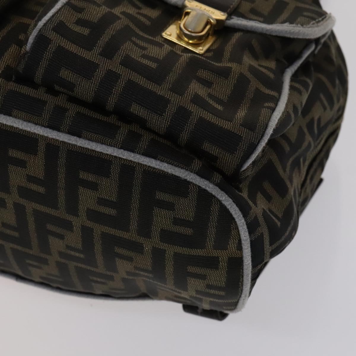 FENDI Zucca Canvas Backpack Brown Black gold 111351