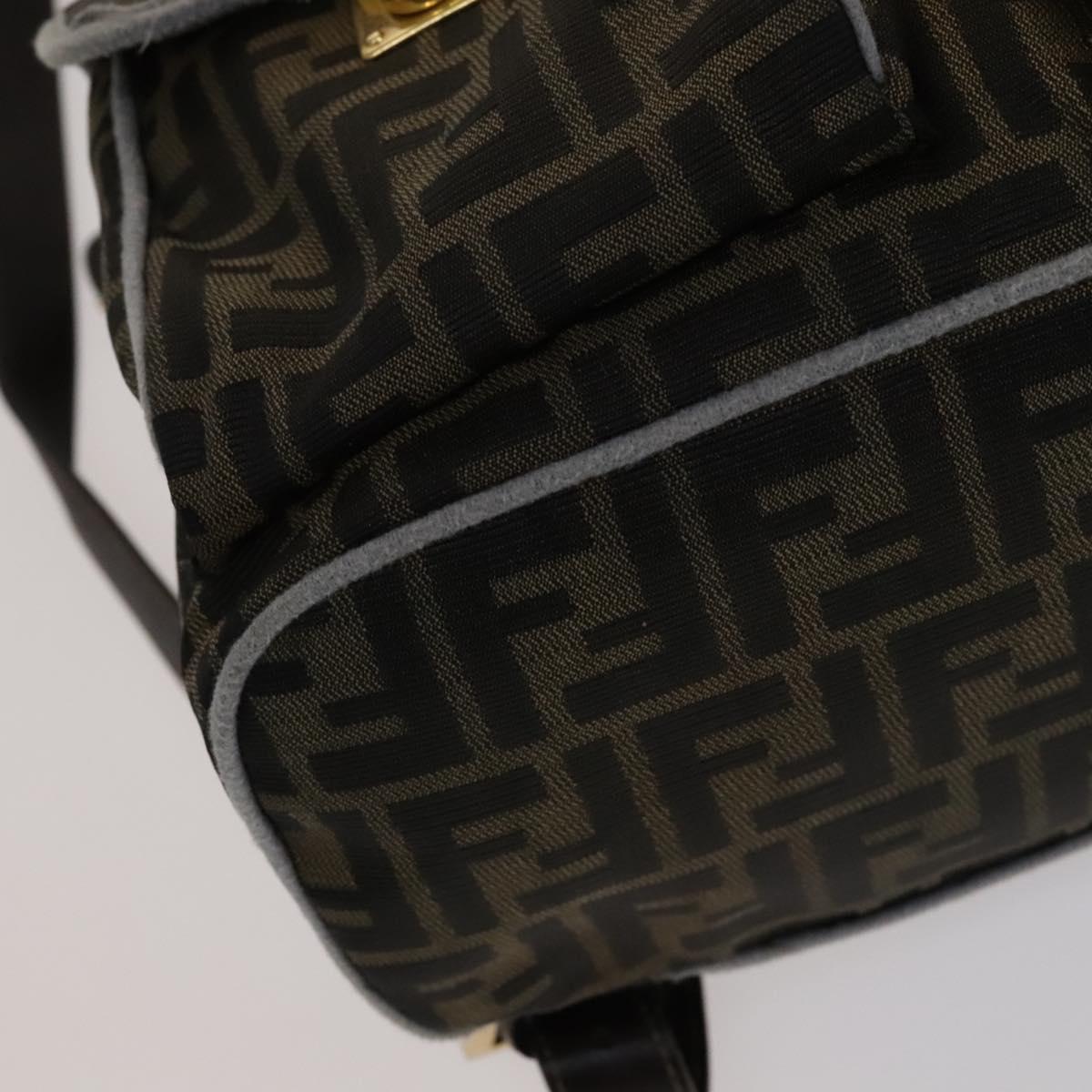 FENDI Zucca Canvas Backpack Brown Black gold 111351