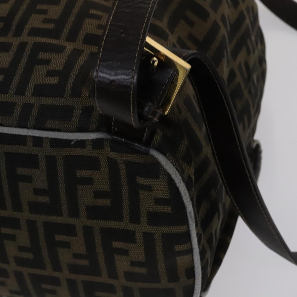 FENDI Zucca Canvas Backpack Brown Black gold 111351