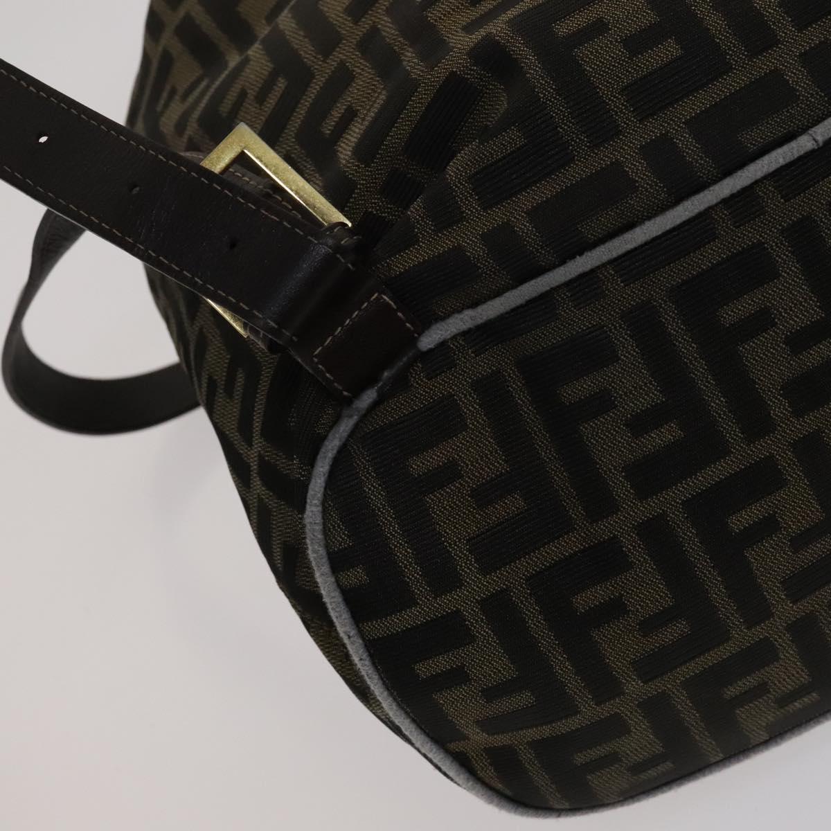 FENDI Zucca Canvas Backpack Brown Black gold 111351