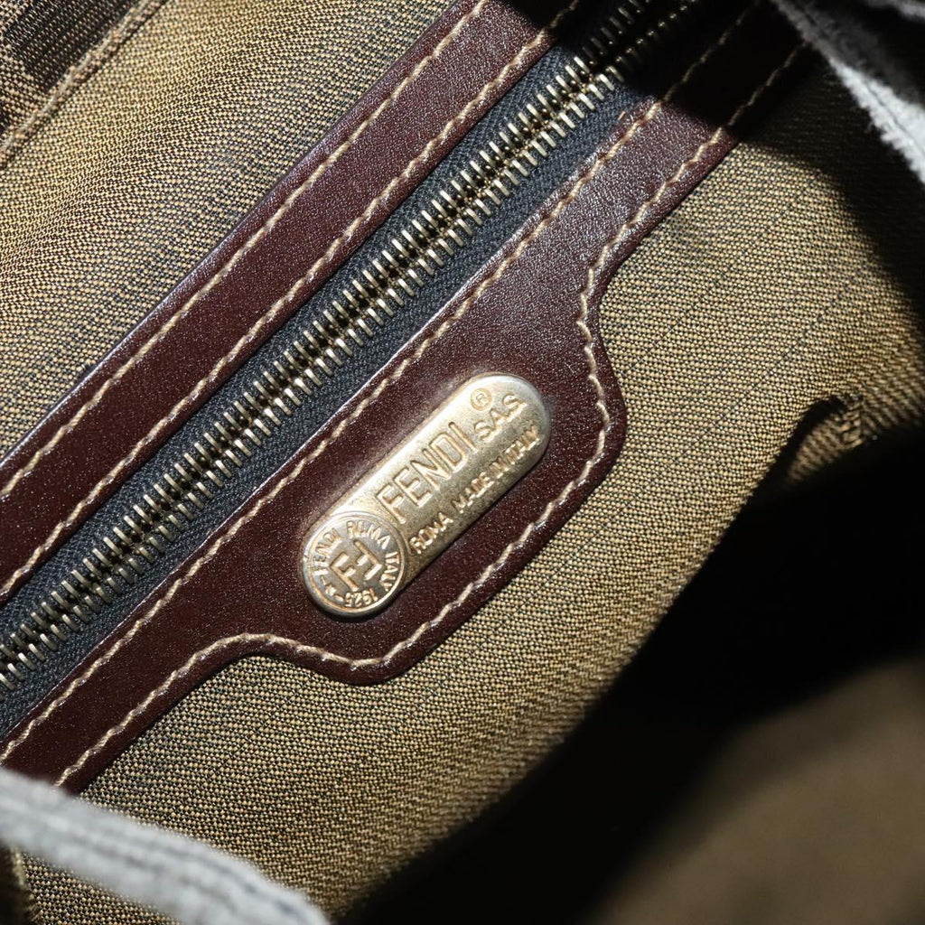 FENDI Zucca Canvas Backpack Brown Black gold 111351