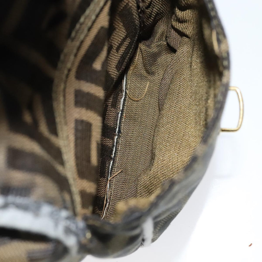 FENDI Zucca Canvas Backpack Brown Black gold 111351