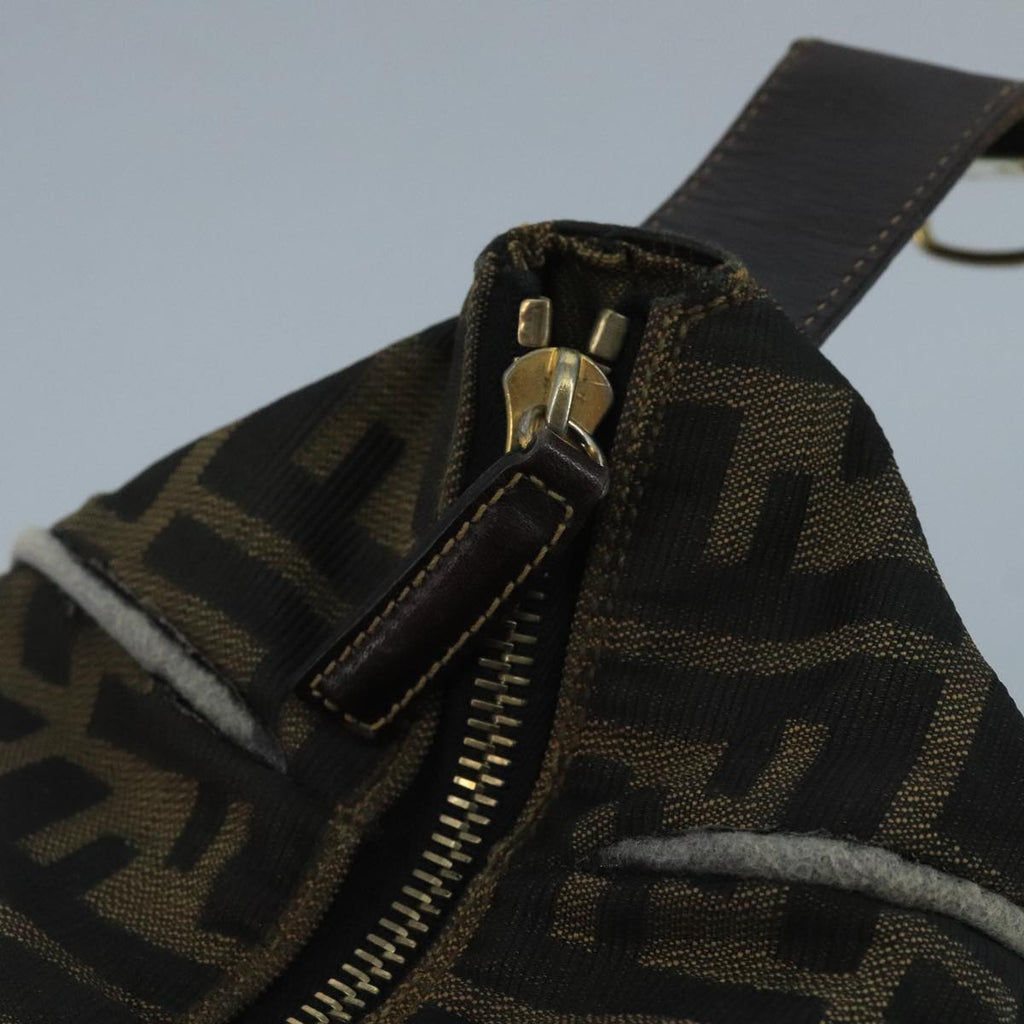 FENDI Zucca Canvas Vanity Pouch Brown Black 111352
