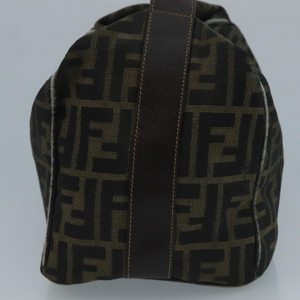 FENDI Zucca Canvas Vanity Pouch Brown Black 111352