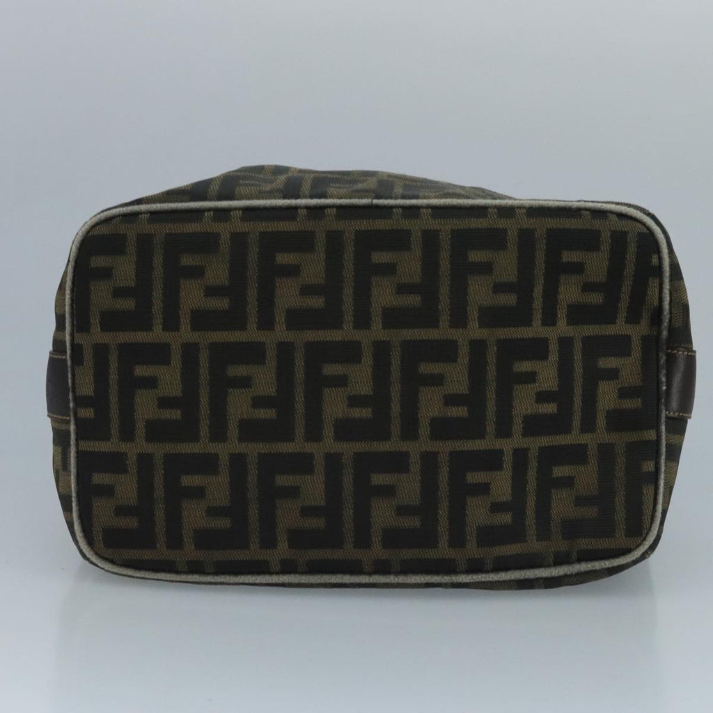 FENDI Zucca Canvas Vanity Pouch Brown Black 111352