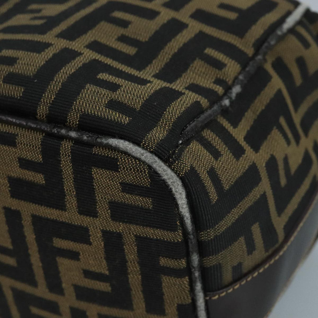 FENDI Zucca Canvas Vanity Pouch Brown Black gold 111462