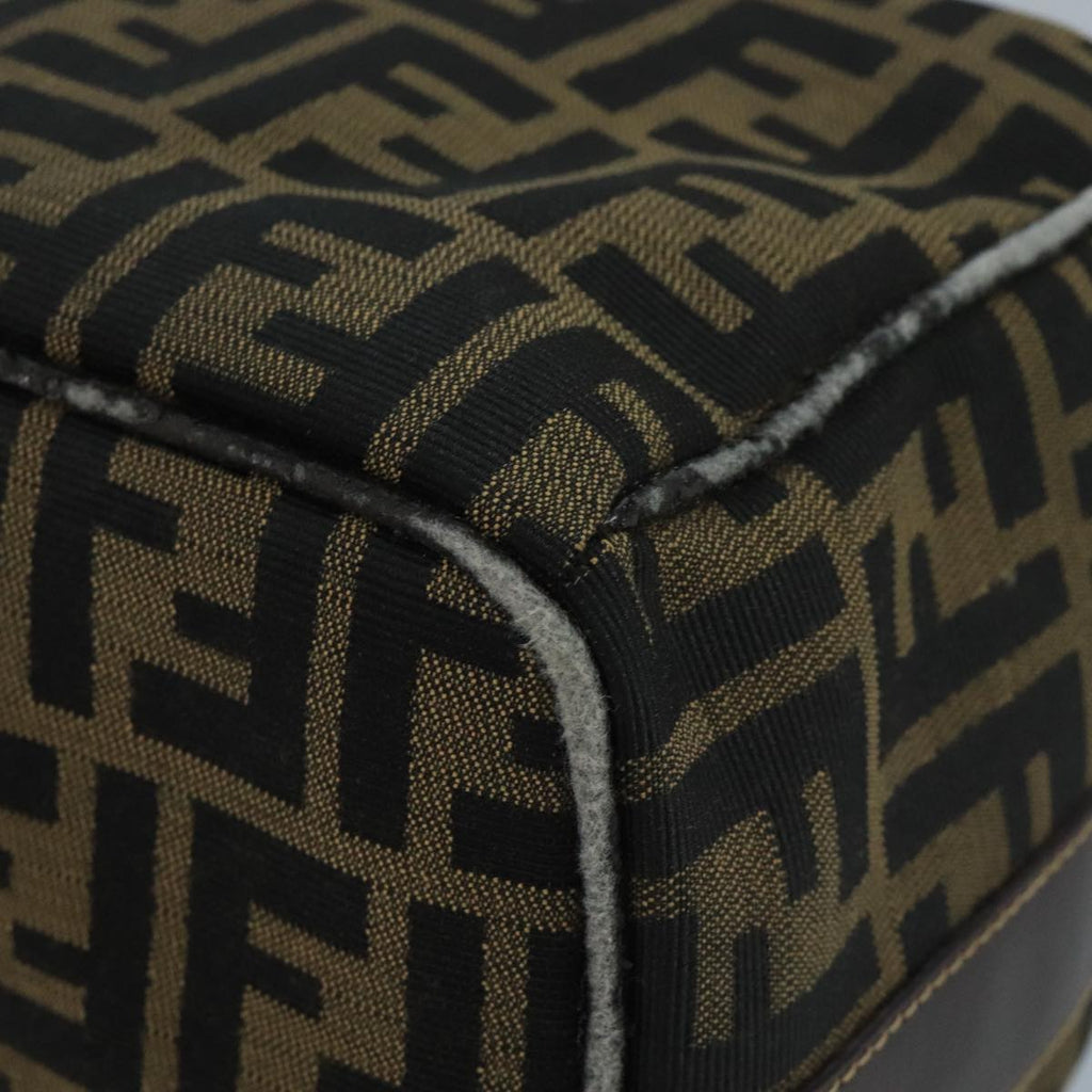 FENDI Zucca Canvas Vanity Pouch Brown Black gold 111462