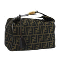 FENDI Zucca Canvas Vanity Pouch Brown Black gold 111462