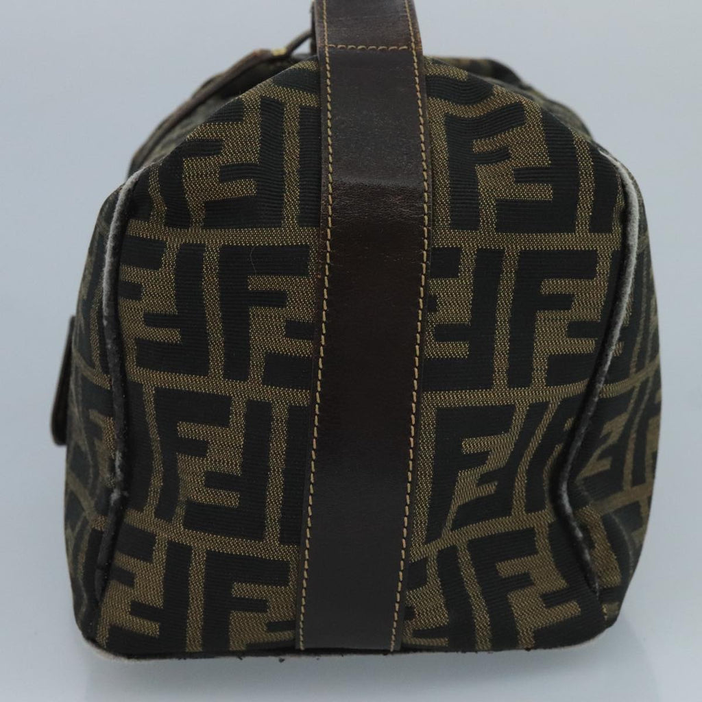 FENDI Zucca Canvas Vanity Pouch Brown Black gold 111462