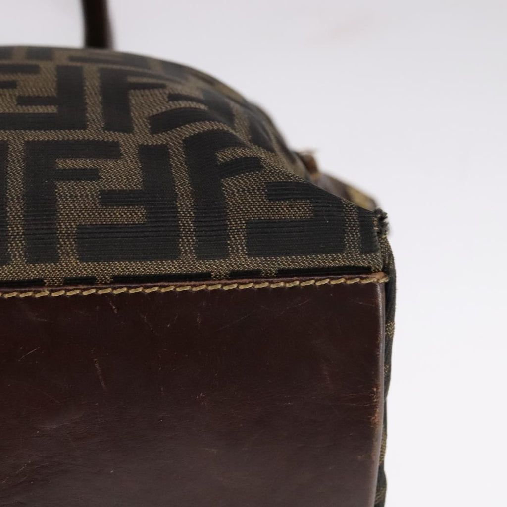 FENDI Zucca Canvas Hand Bag 2way Brown Black 111463