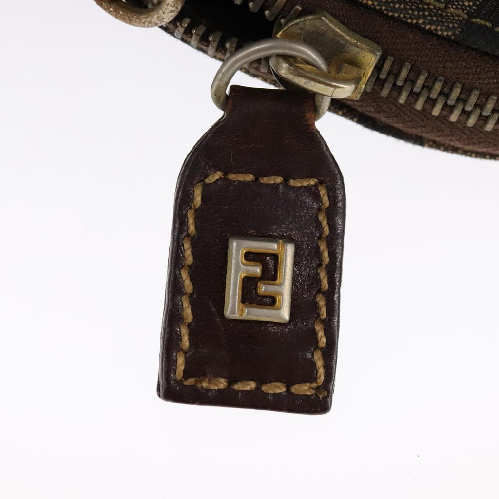 FENDI Zucca Canvas Hand Bag 2way Brown Black 111463
