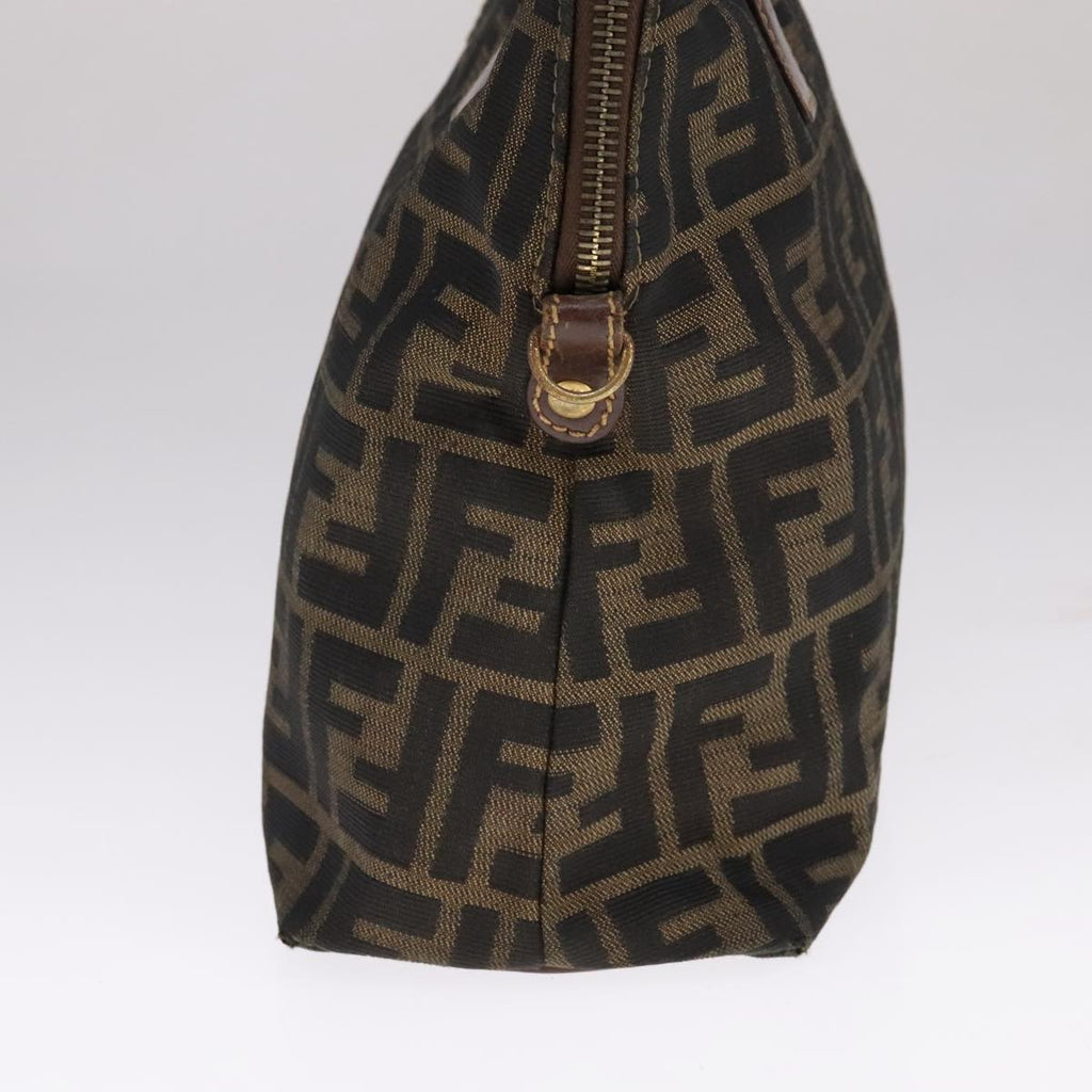 FENDI Zucca Canvas Hand Bag 2way Brown Black 111463