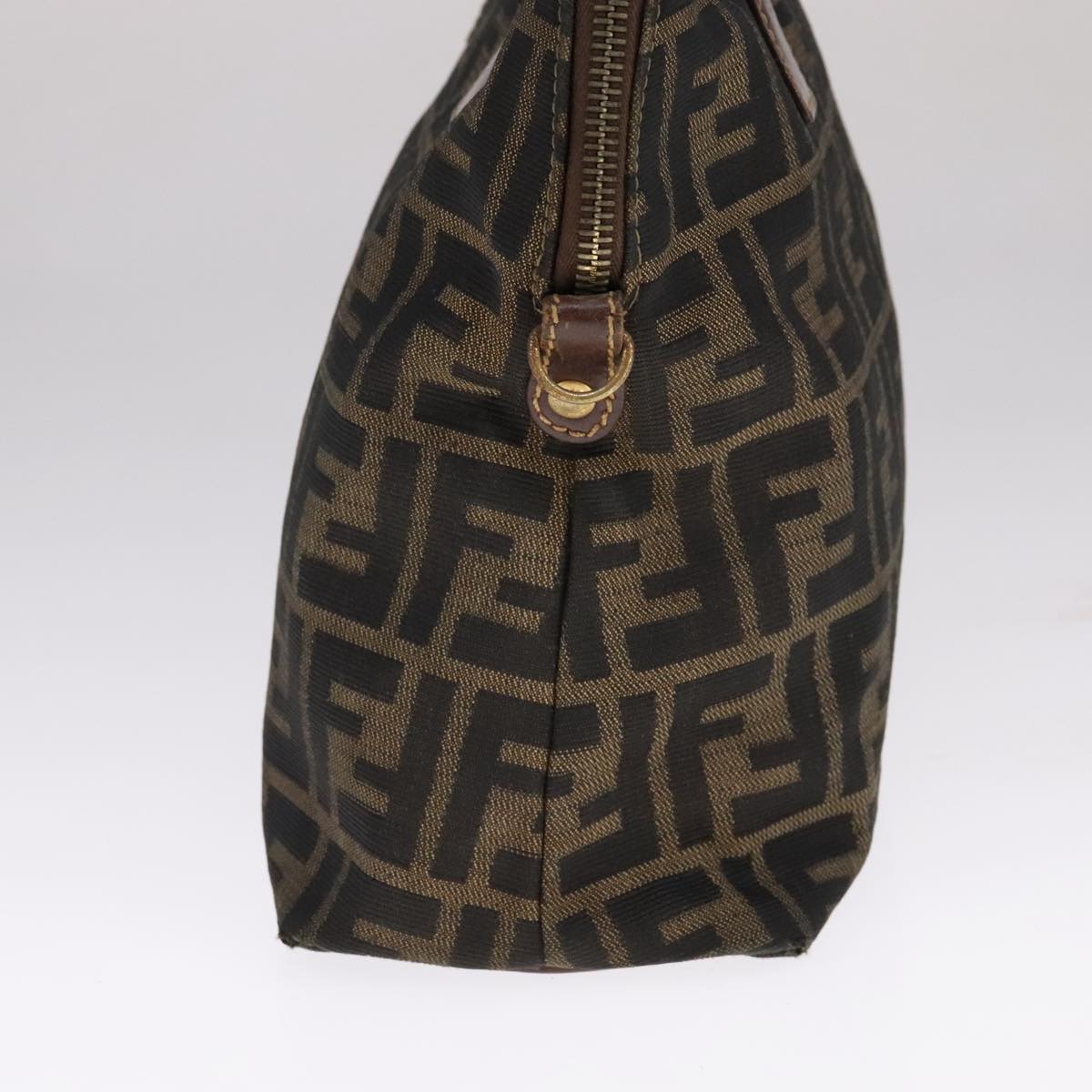 FENDI Zucca Canvas Hand Bag 2way Brown Black 111463