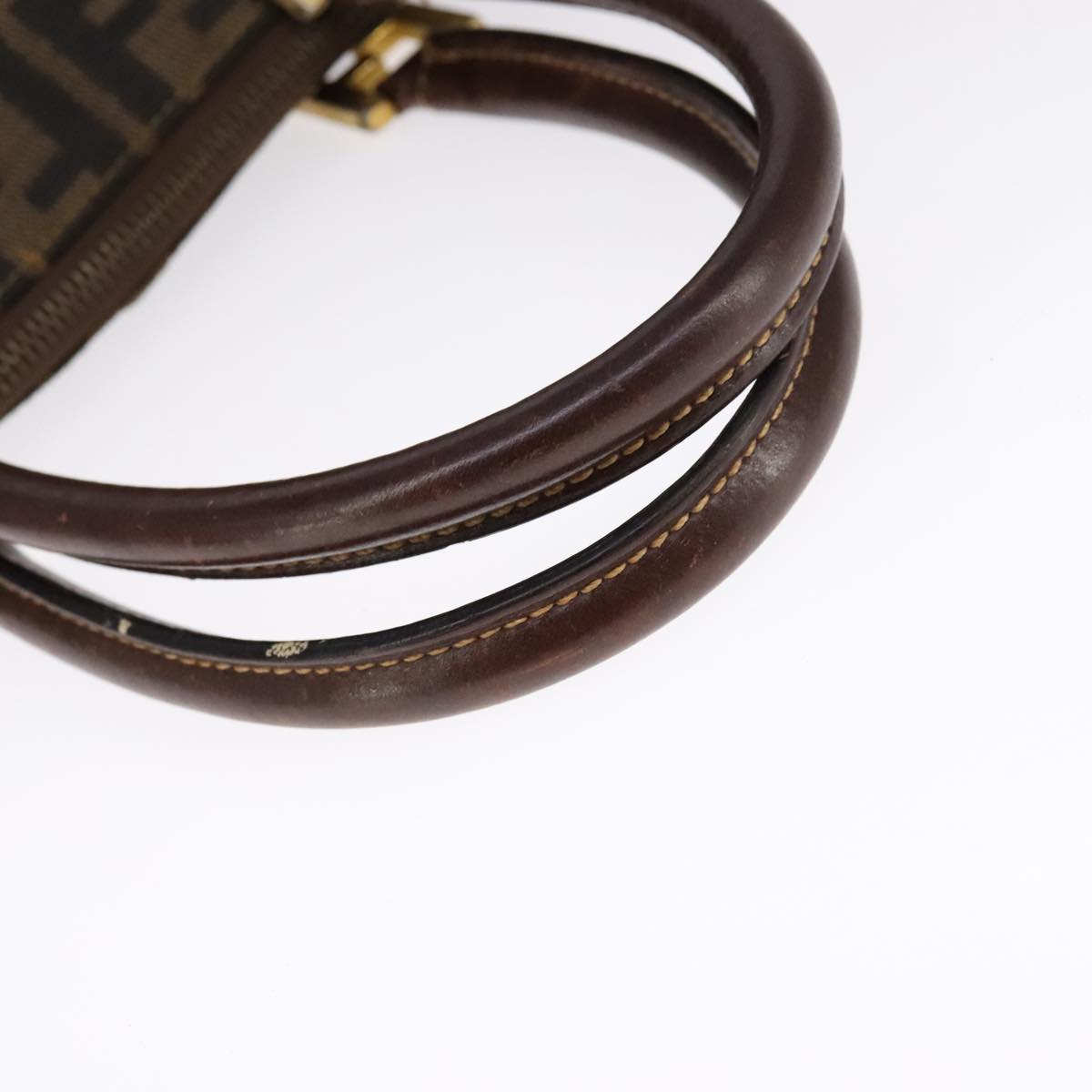 FENDI Zucca Canvas Hand Bag 2way Brown Black 111463