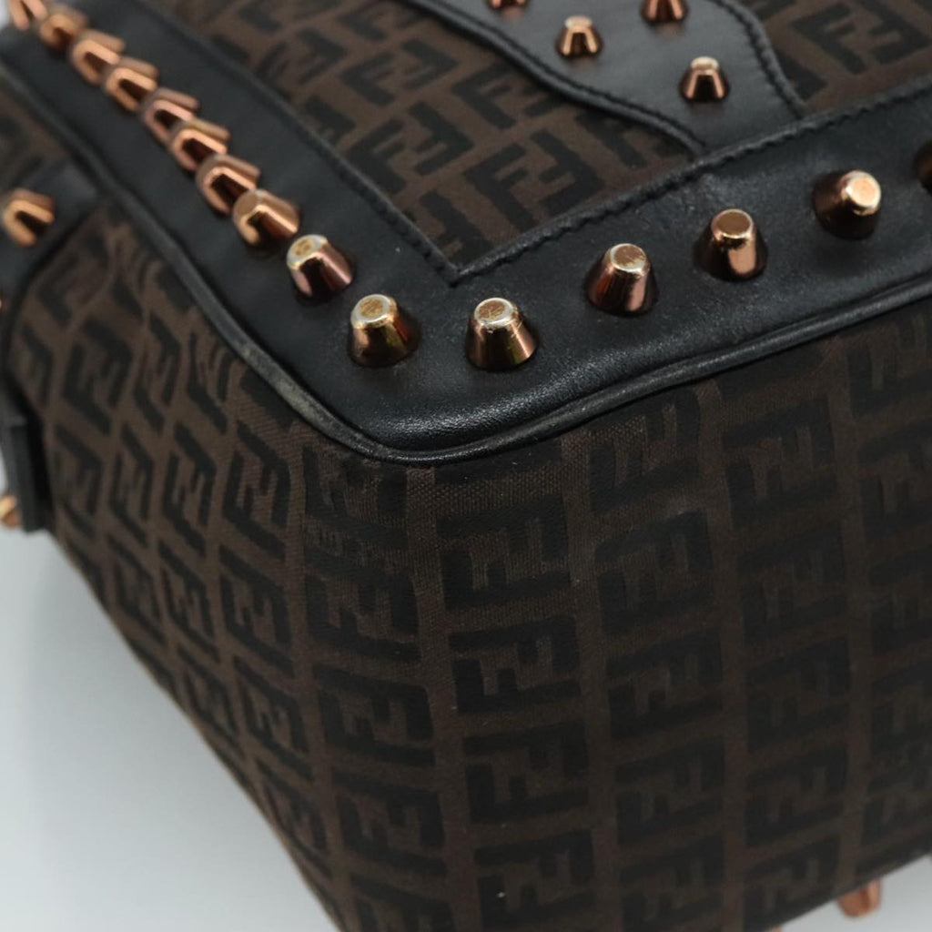 FENDI Zucchino Canvas Hand Bag Black 111601