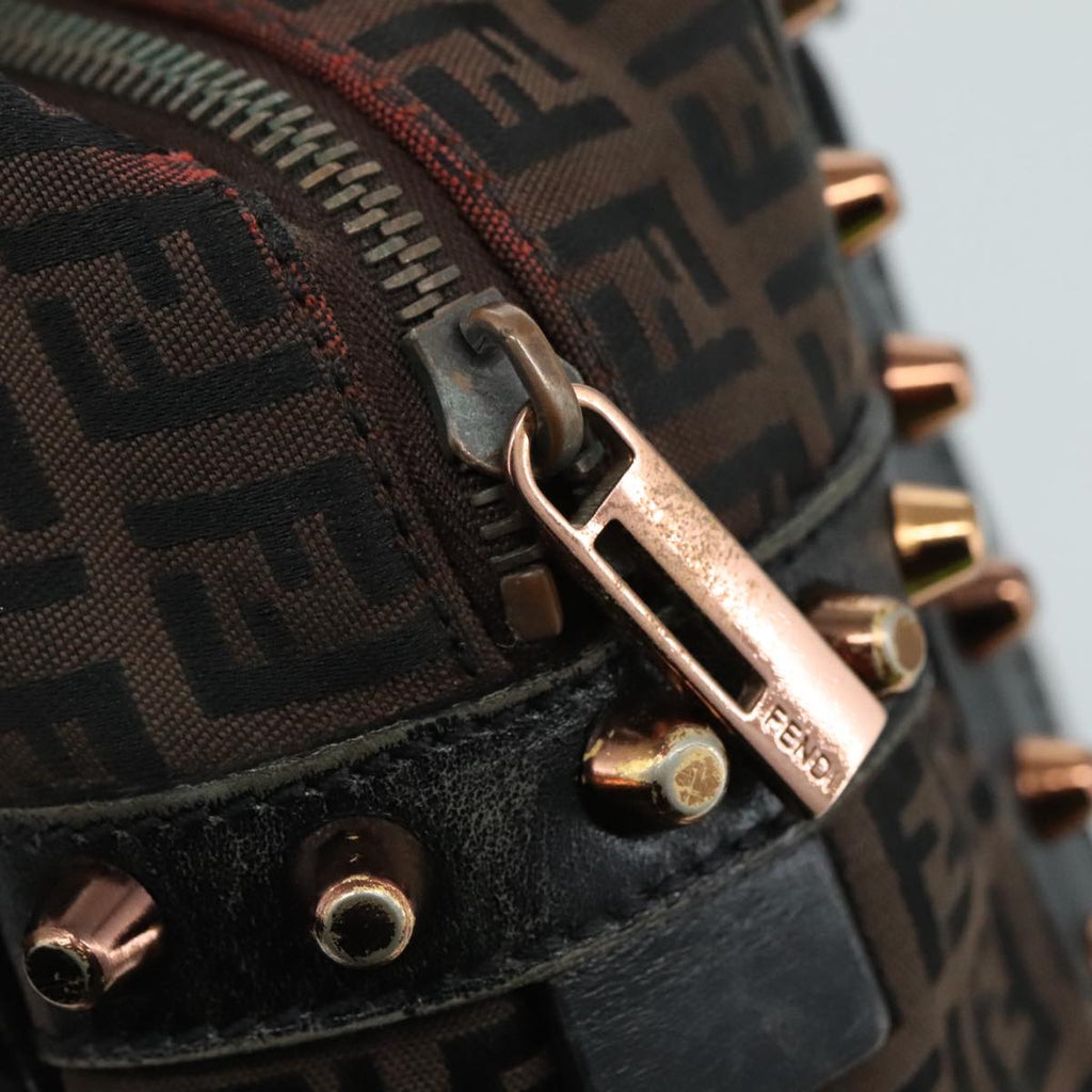 FENDI Zucchino Canvas Hand Bag Black 111601