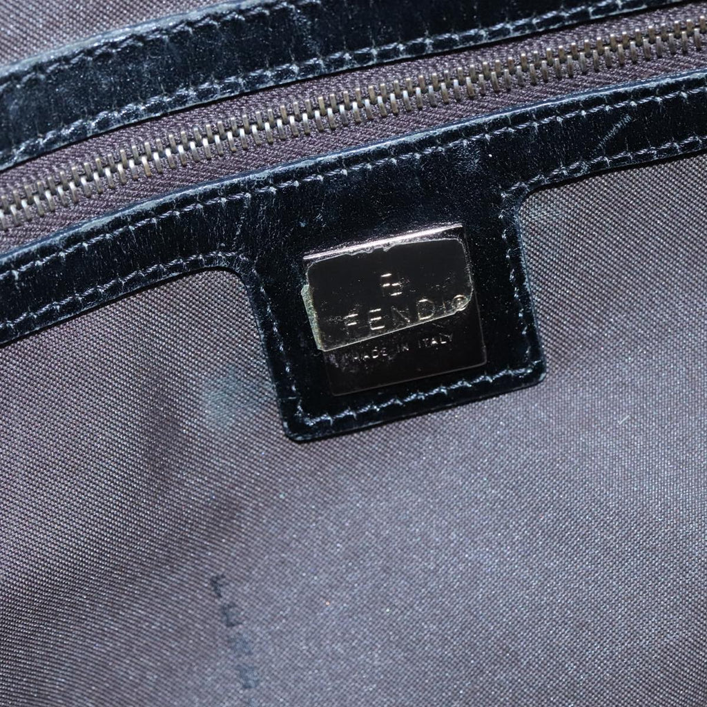 FENDI Zucchino Canvas Hand Bag Black 111601