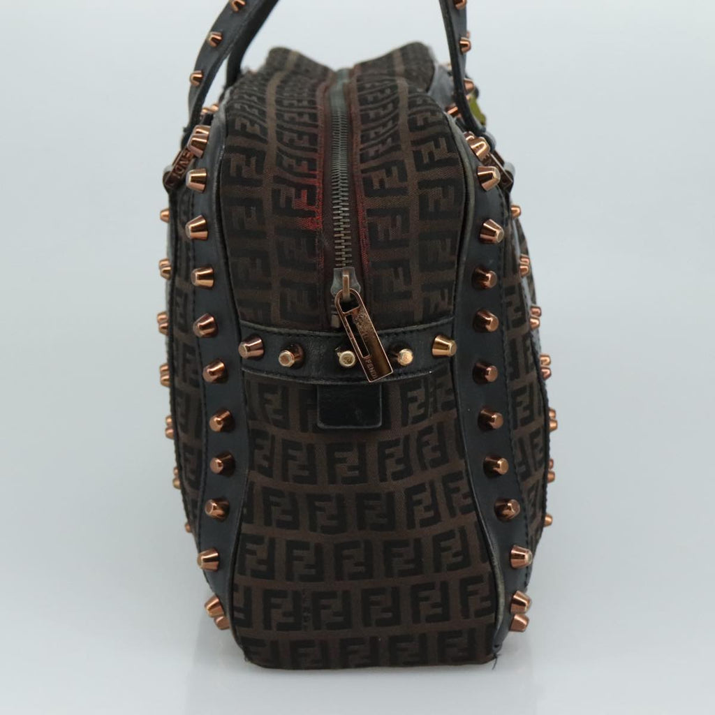 FENDI Zucchino Canvas Hand Bag Black 111601