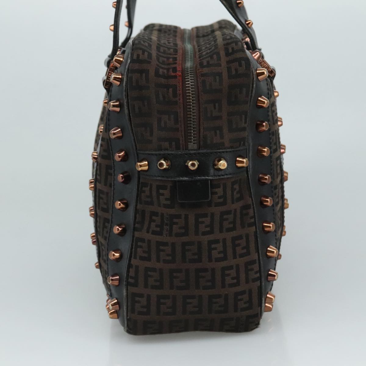 FENDI Zucchino Canvas Hand Bag Black 111601