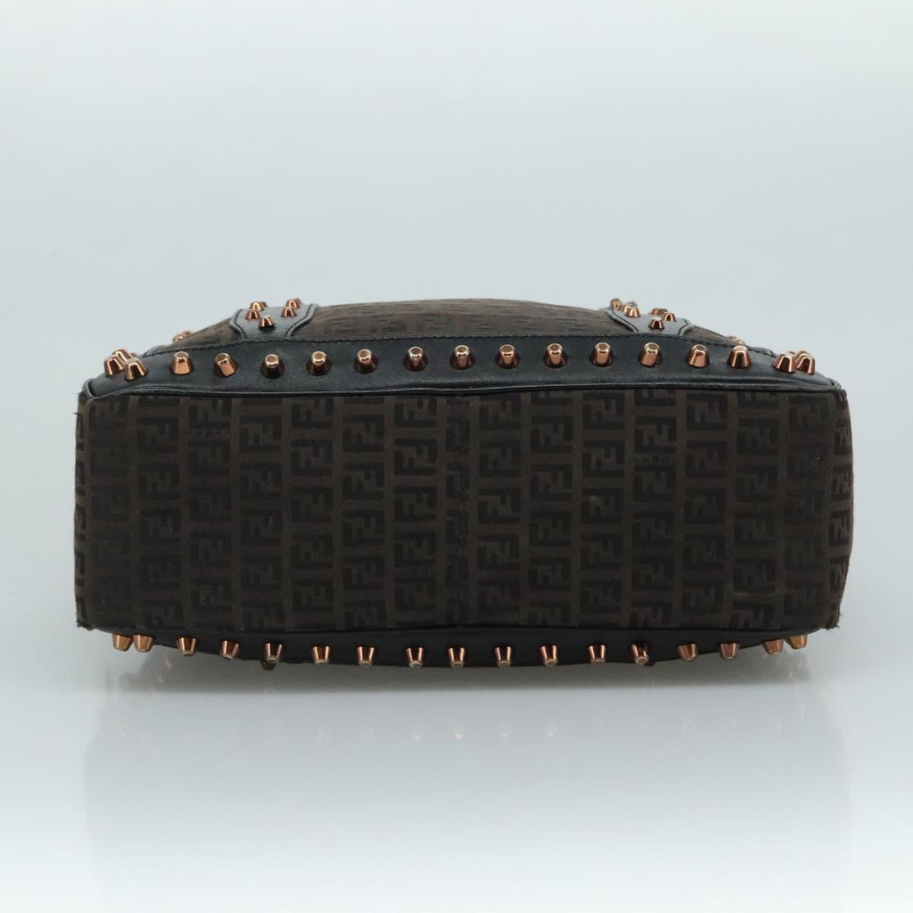 FENDI Zucchino Canvas Hand Bag Black 111601