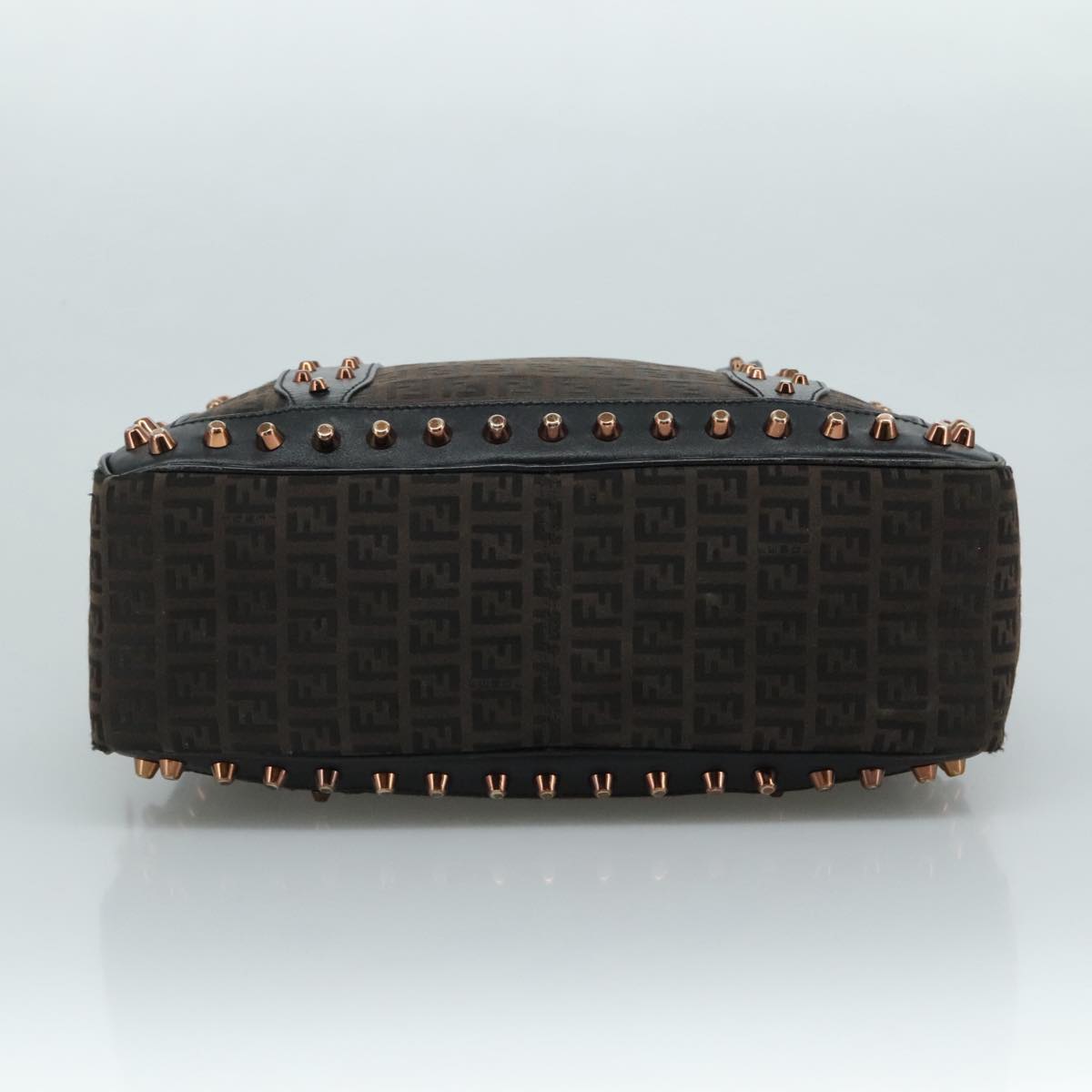 FENDI Zucchino Canvas Hand Bag Black 111601