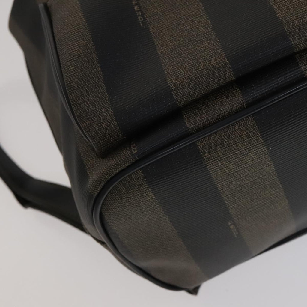 FENDI Pecan Canvas Backpack Brown Black gold 111604