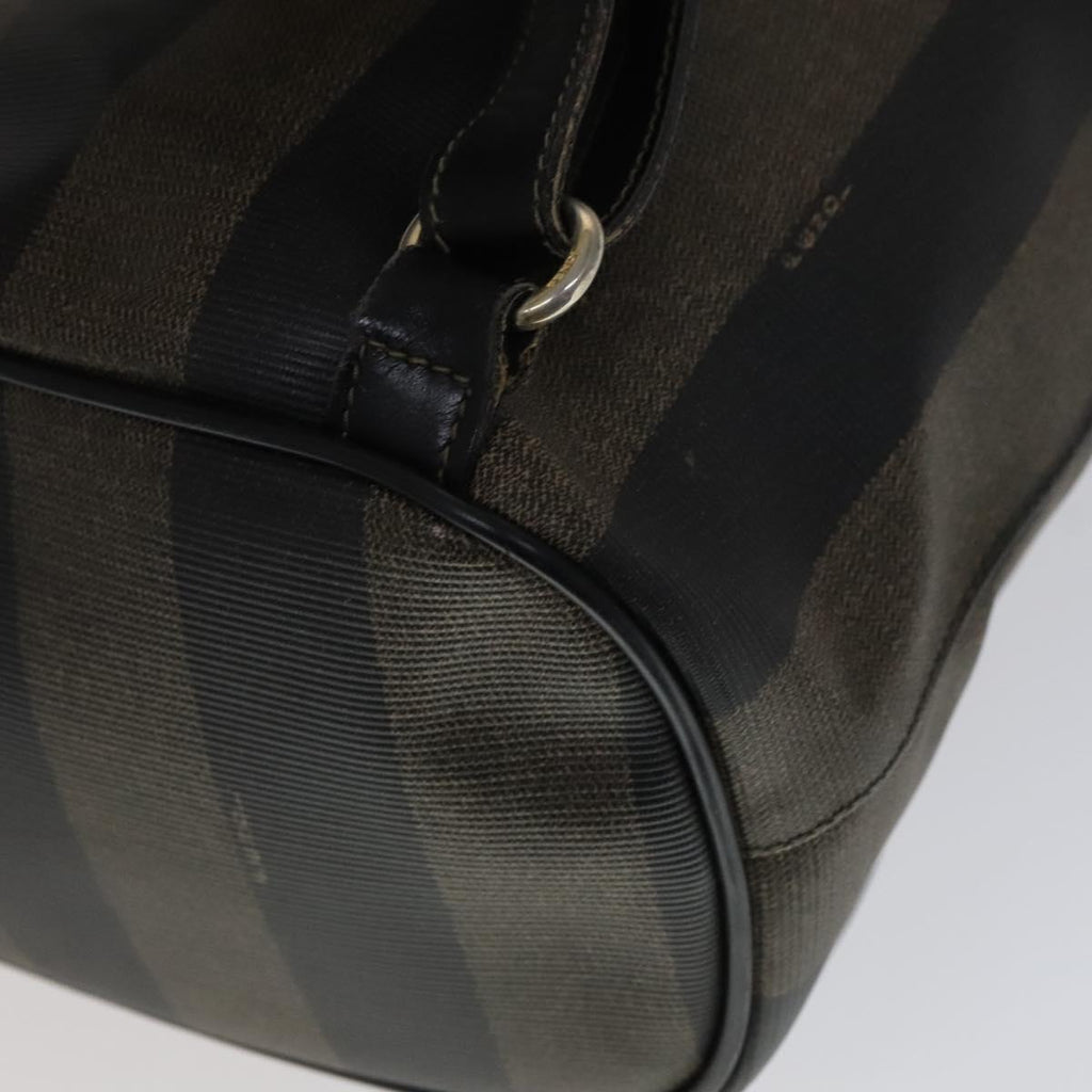 FENDI Pecan Canvas Backpack Brown Black gold 111604