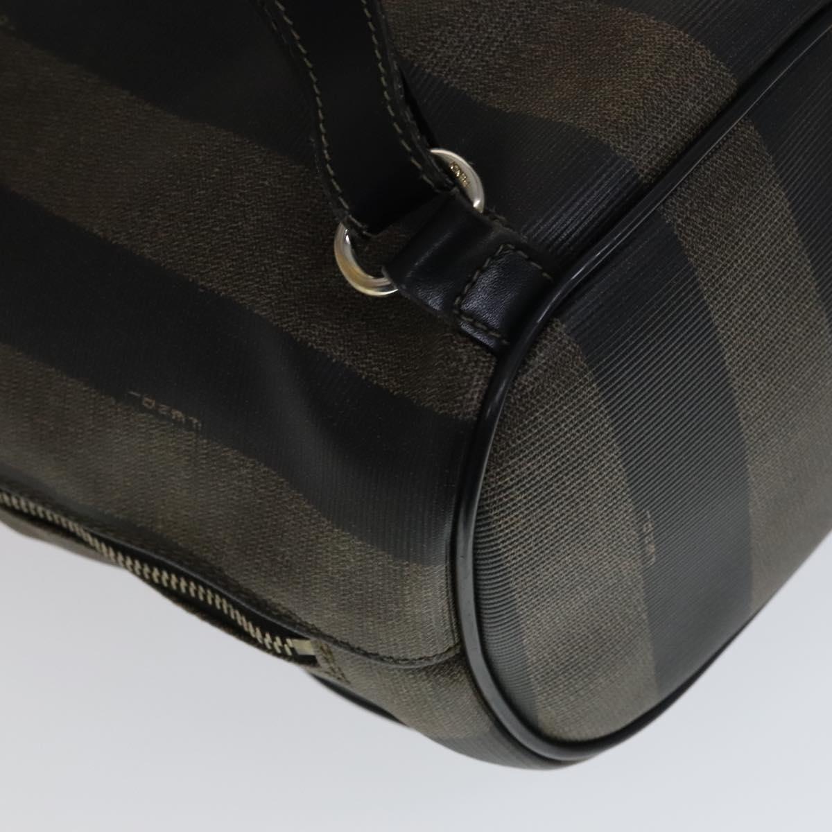 FENDI Pecan Canvas Backpack Brown Black gold 111604