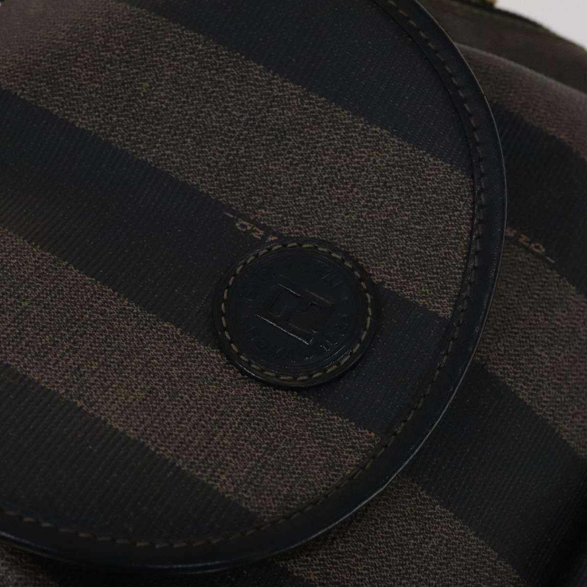 FENDI Pecan Canvas Backpack Brown Black gold 111604