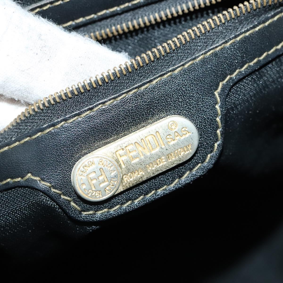 FENDI Pecan Canvas Backpack Brown Black gold 111604