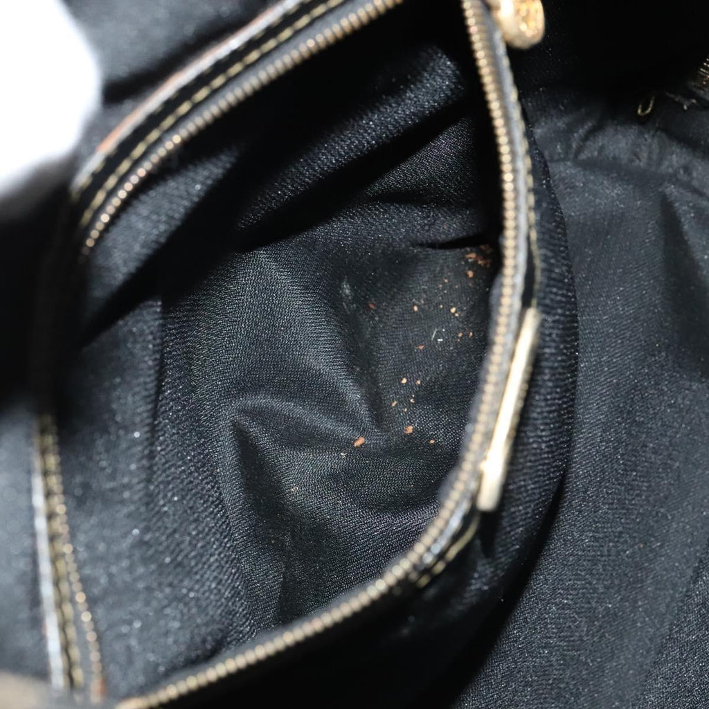 FENDI Pecan Canvas Backpack Brown Black gold 111604
