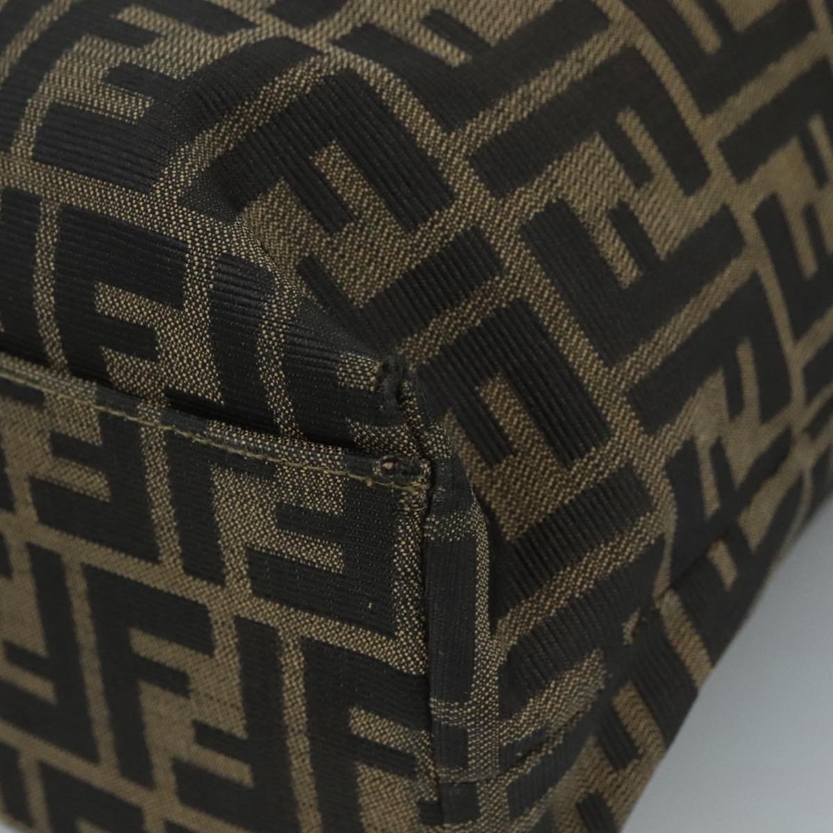 FENDI Zucca Canvas Shoulder Bag Brown Black 111665