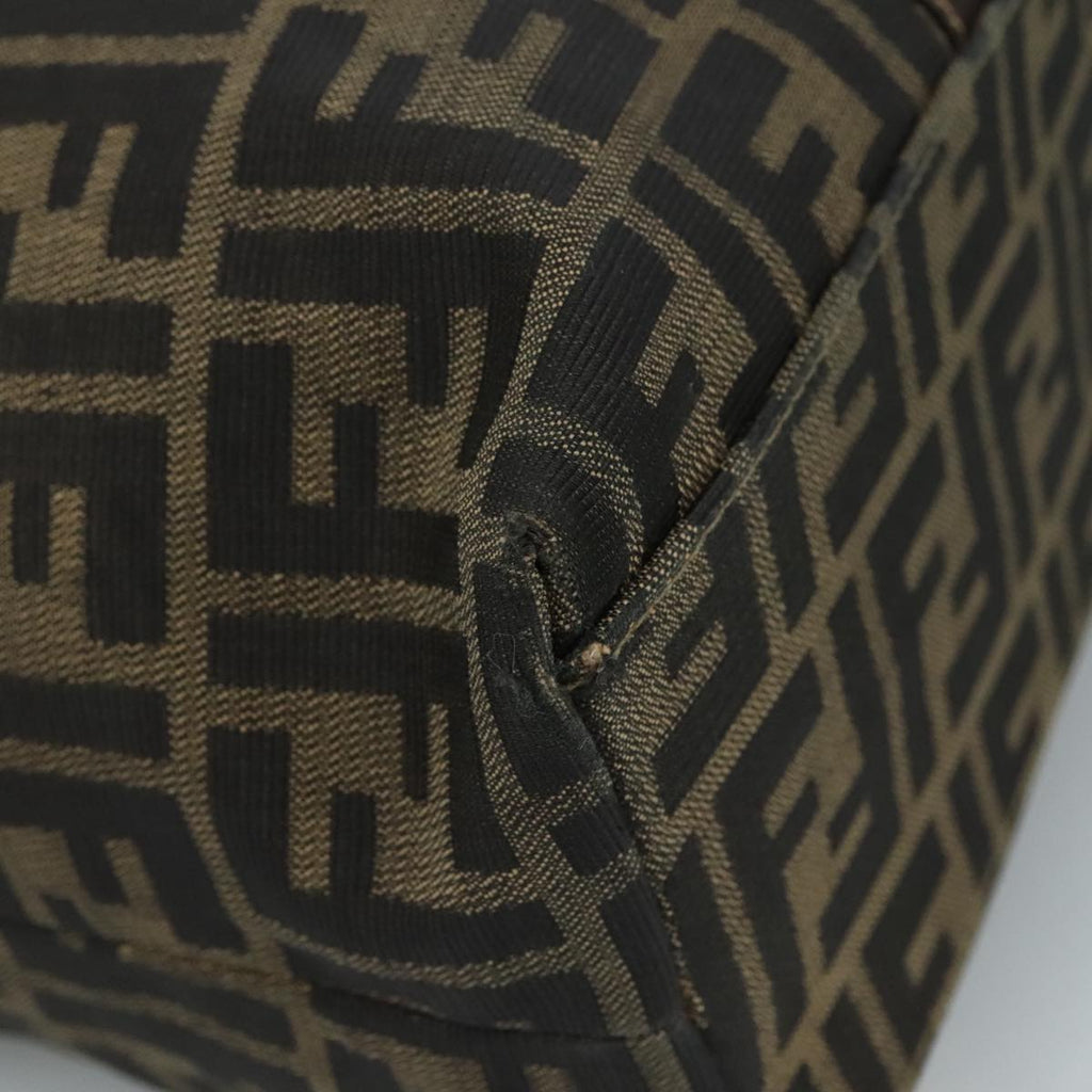 FENDI Zucca Canvas Shoulder Bag Brown Black 111665