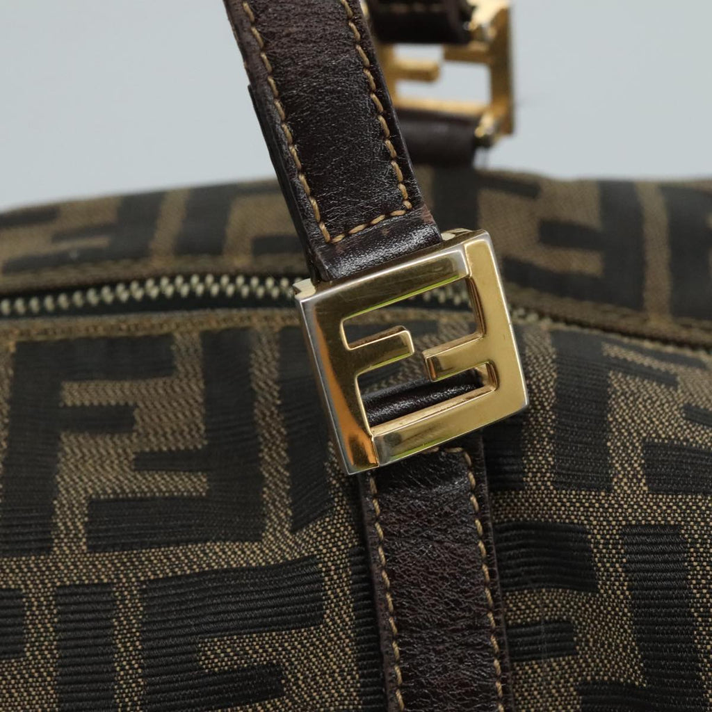 FENDI Zucca Canvas Shoulder Bag Brown Black 111665