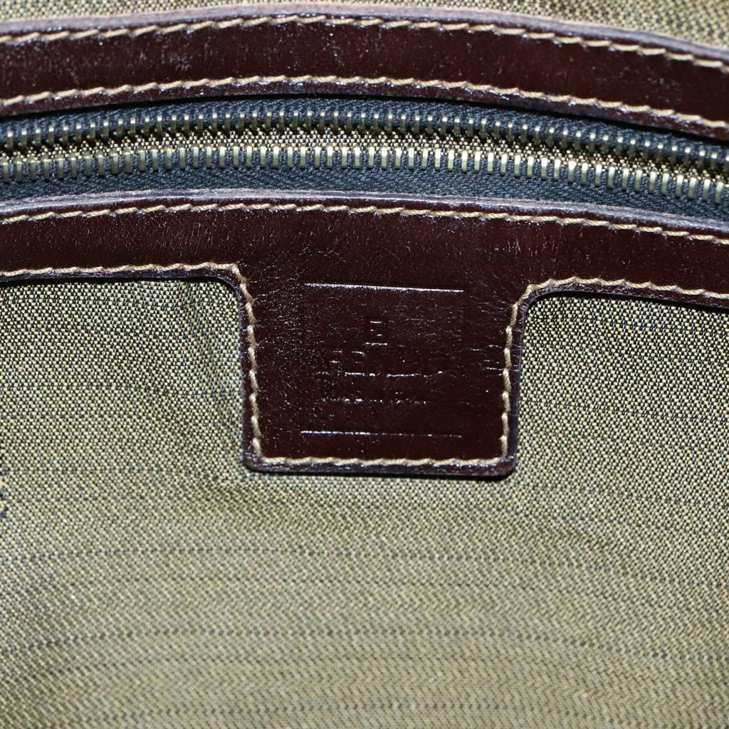 FENDI Zucca Canvas Shoulder Bag Brown Black 111665