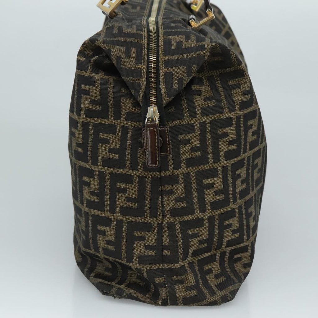 FENDI Zucca Canvas Shoulder Bag Brown Black 111665