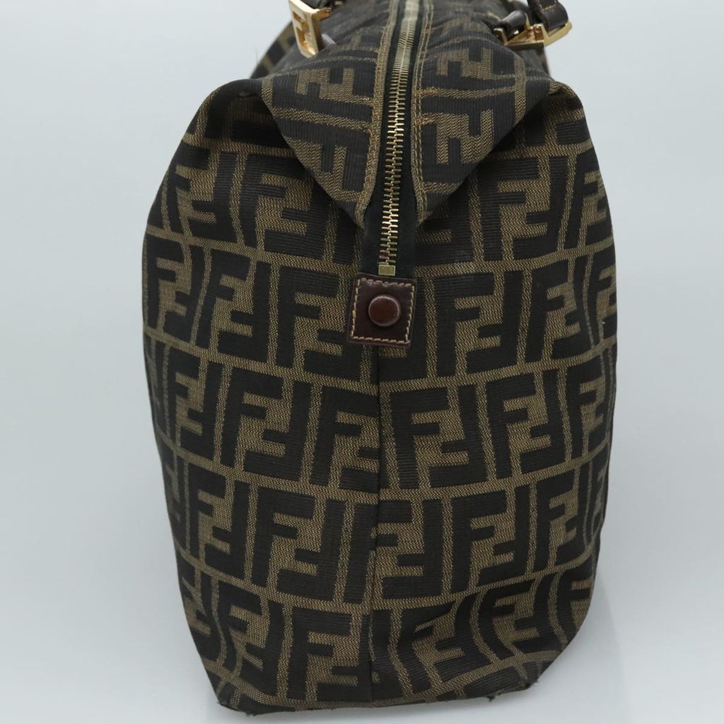 FENDI Zucca Canvas Shoulder Bag Brown Black 111665