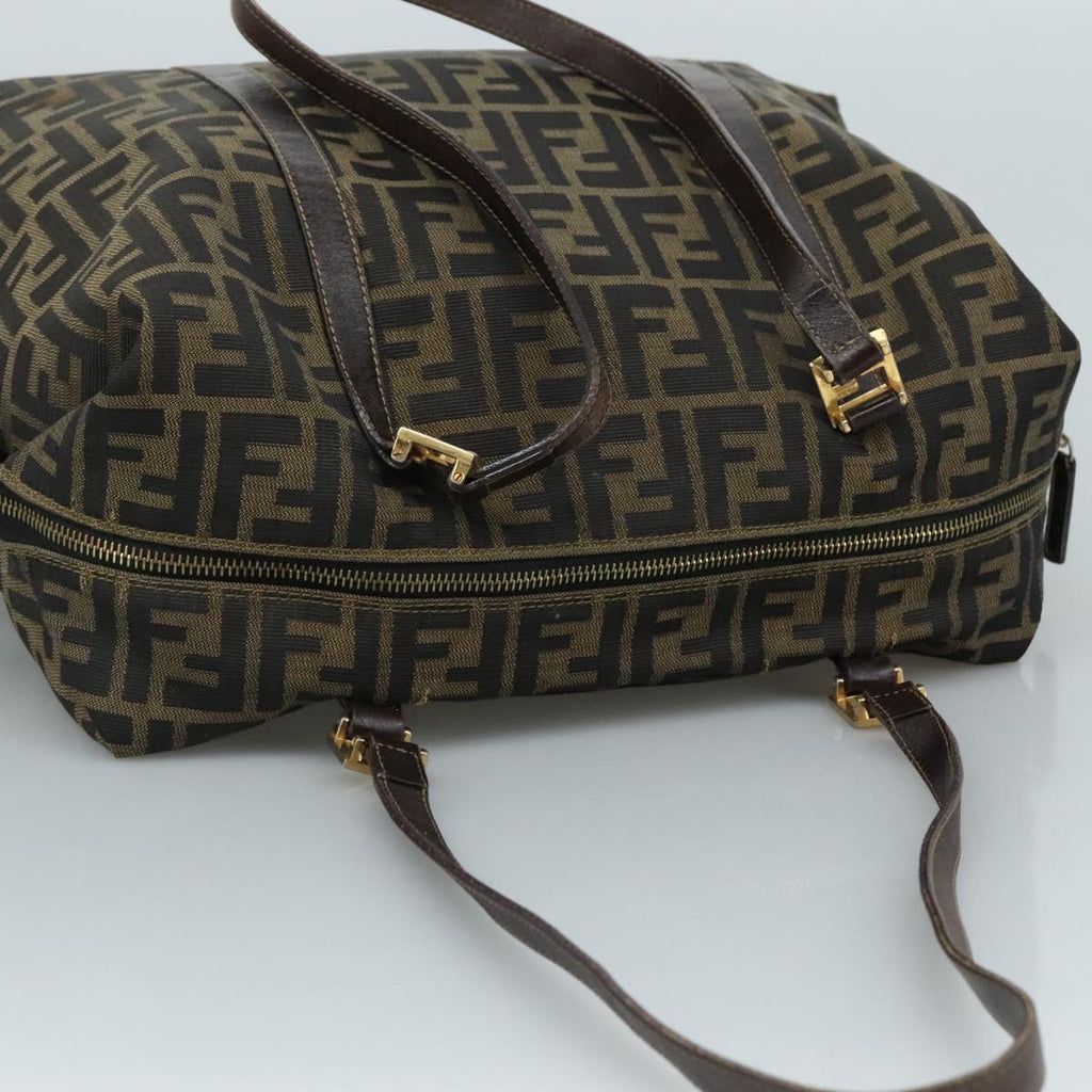 FENDI Zucca Canvas Shoulder Bag Brown Black 111665