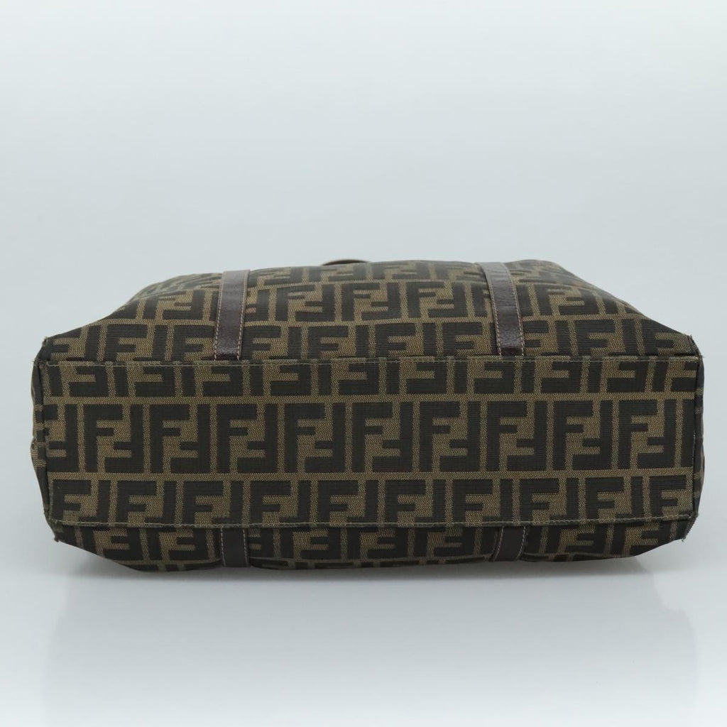 FENDI Zucca Canvas Shoulder Bag Brown Black 111665